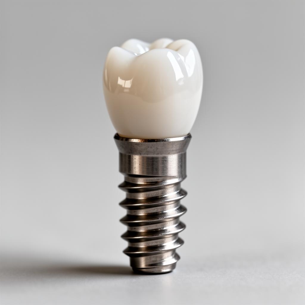 Render 3D impianto dentale in titanio
